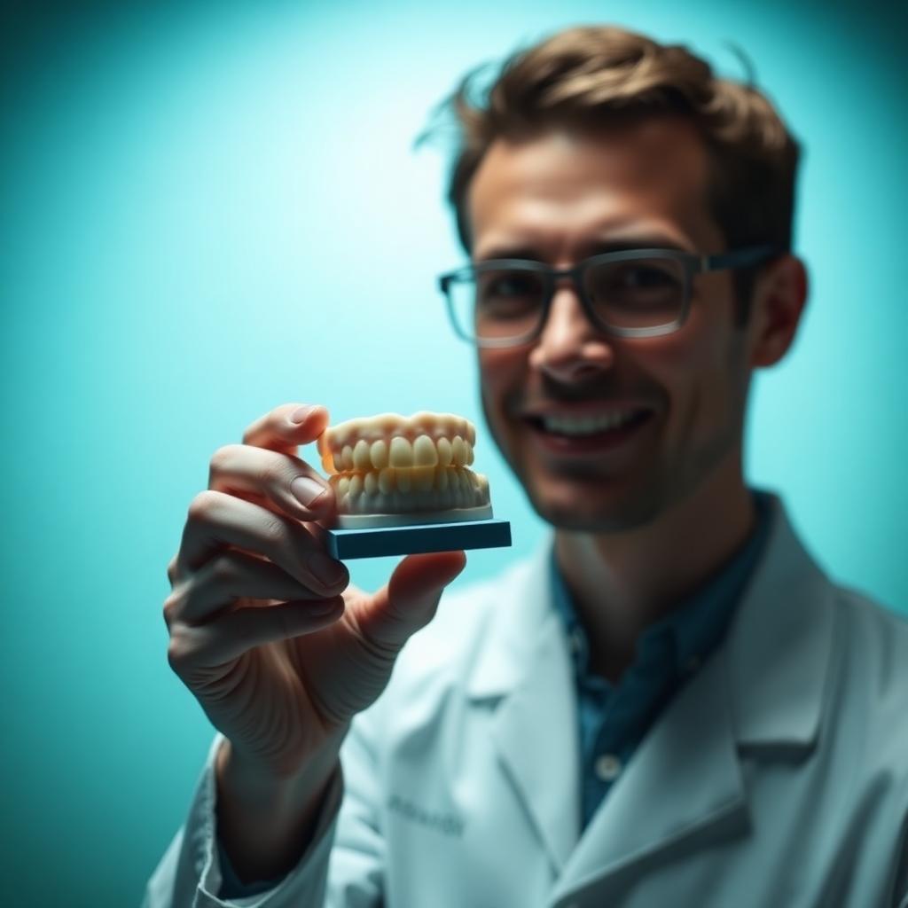 Lab technician inspecting a printed dental model, Analog to Digital in Lemoore, CA