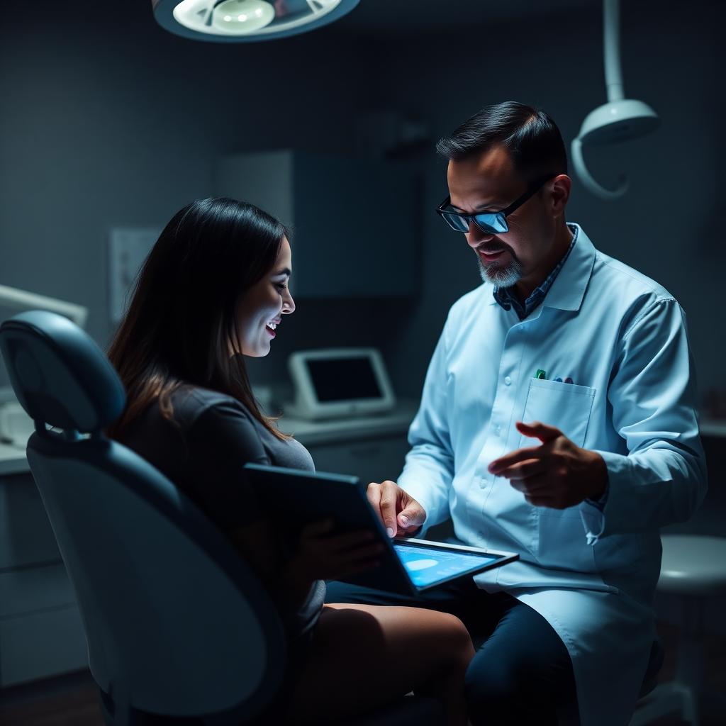 Dentist reviewing a digital treatment plan with a patient, Analog to Digital in Chowchilla, CA